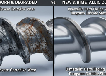 Comparison of New Extruder Screw and Worn Screw