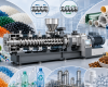 Twin screw extruder used in plastics compounding, recycling, food extrusion, and pharmaceutical processing.